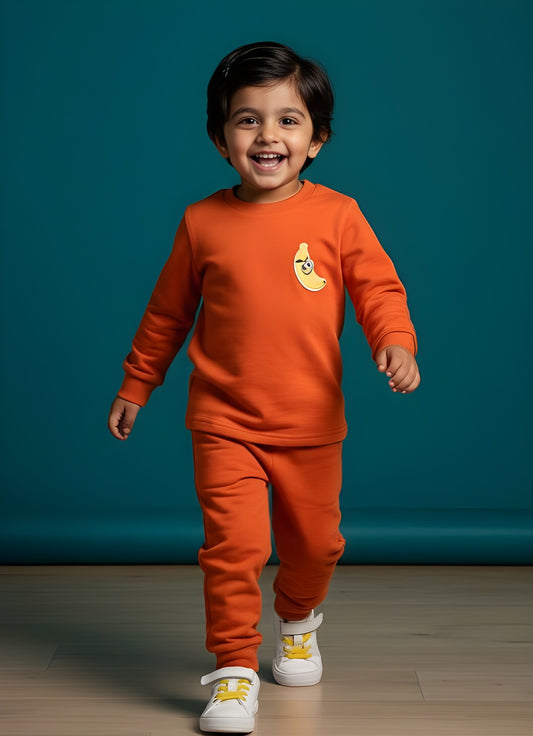 Pre & Post Winter 100% Cotton Terry Sweatshirt & Jogger Set for Kids (Unisex)
