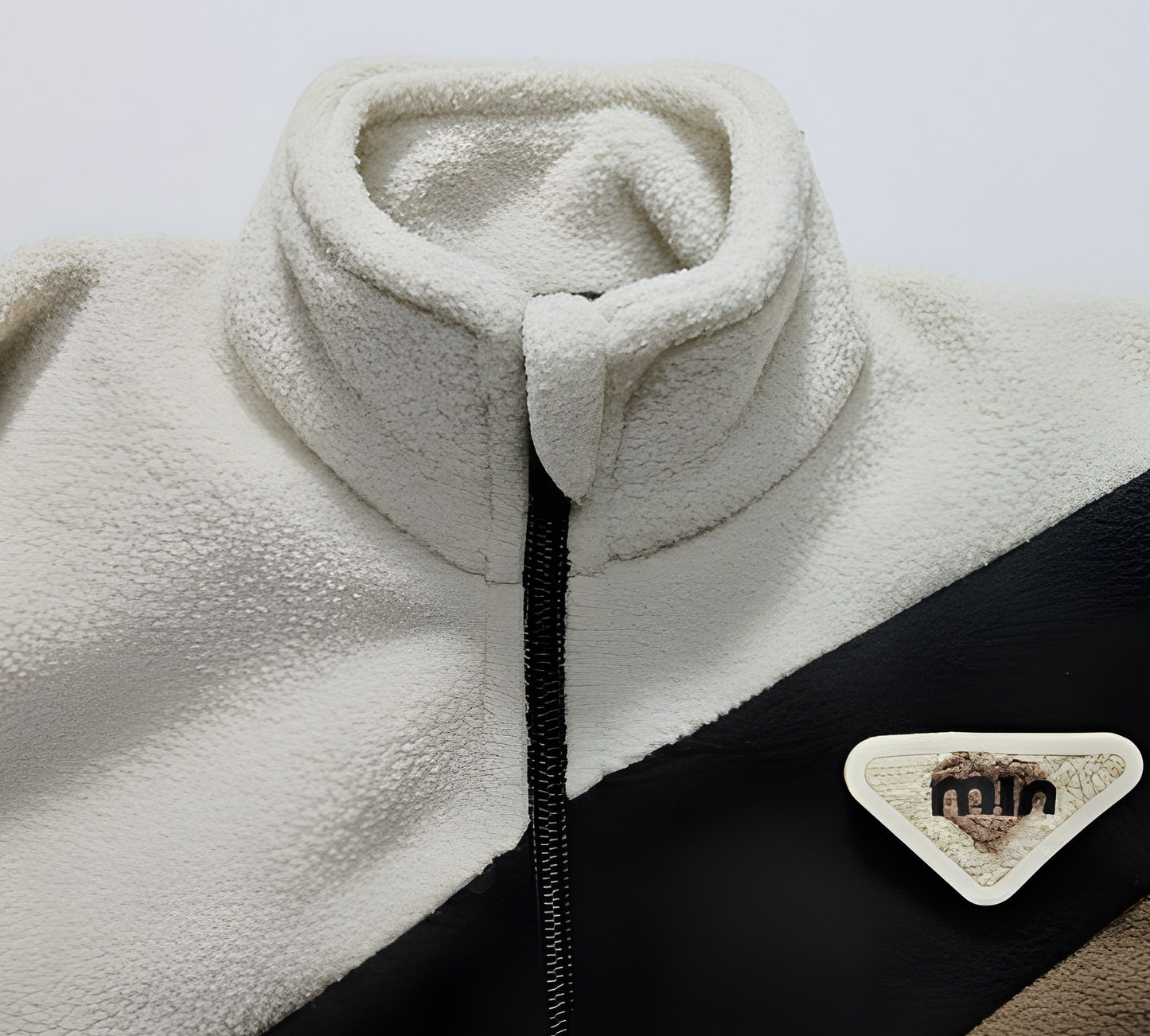 Kids Colorblock Winter Set – Cozy Zip-Up Jacket & Jogger Pants (Cream, Brown & Black)