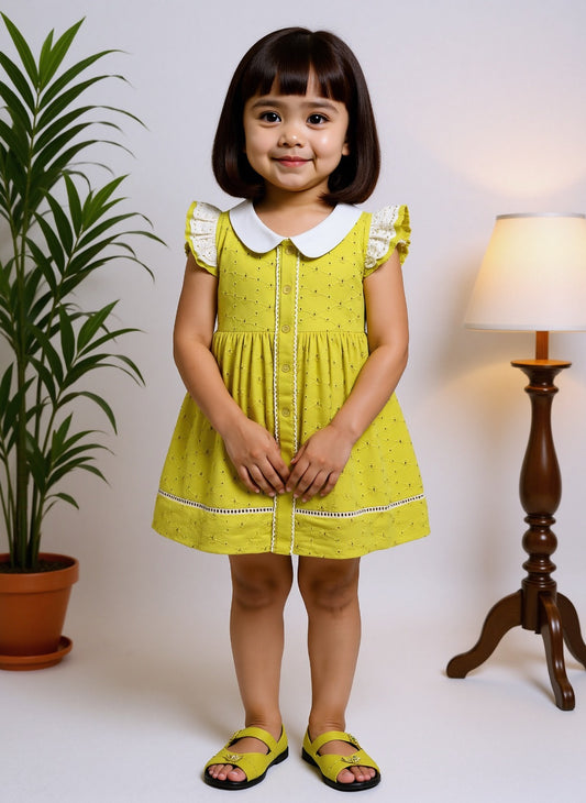 MINITODDLER Indi Baby Girls Below Knee Casual Dress